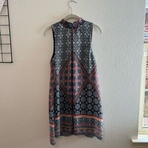 Speechless Patterned Turtleneck Shift Dress